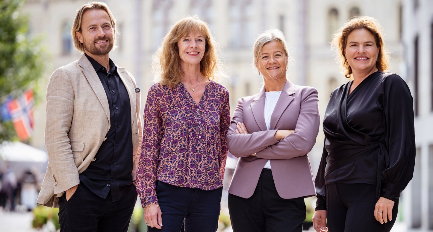 From left: Kristoffer Munthe Aasbø and Møyfrid Øygard from Admincontrol. From right: Kari Bech-Moen and Ingeborg Molden Hegstad from TLT Leadership